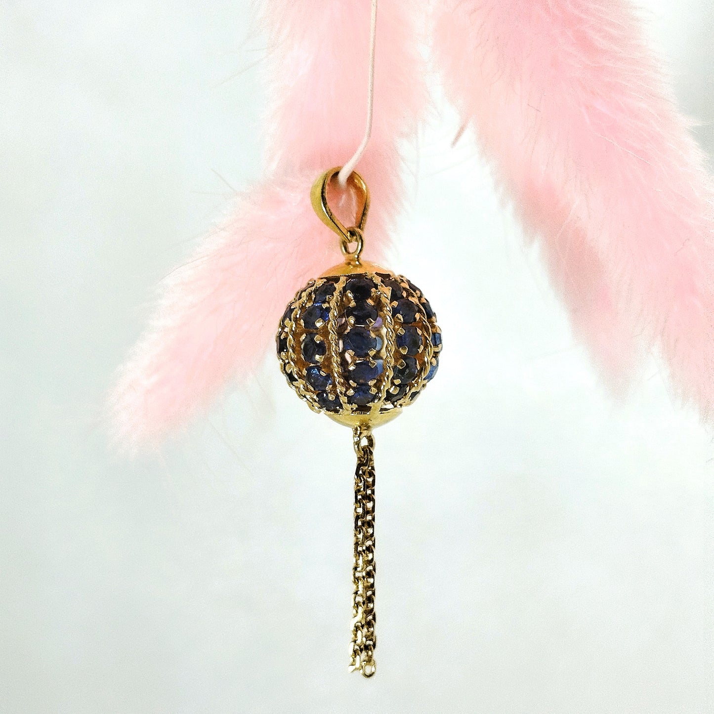 Blue Sapphire Pendant with 18K Gold