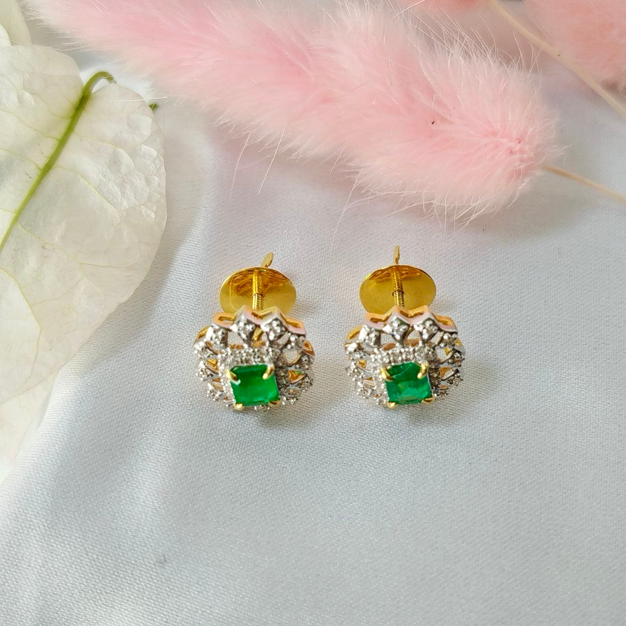 Brilliant 1.6 Carats Columbia Emerald Gem Earrings