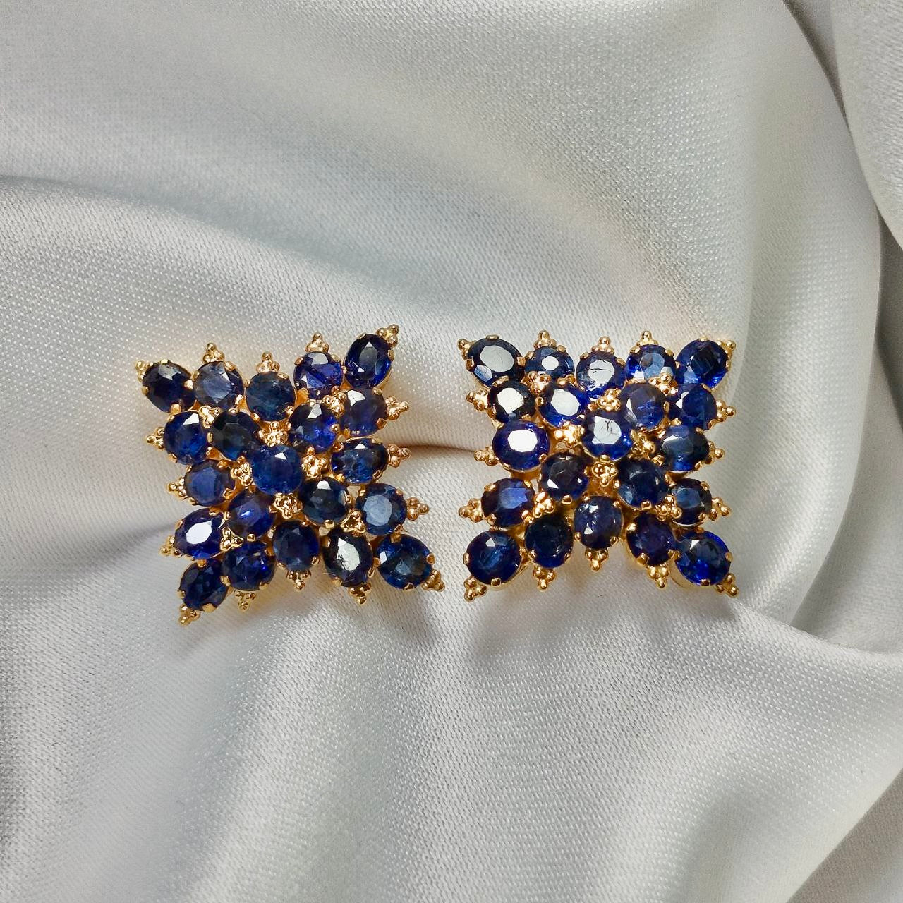 Brilliant Blue Sapphire Earring