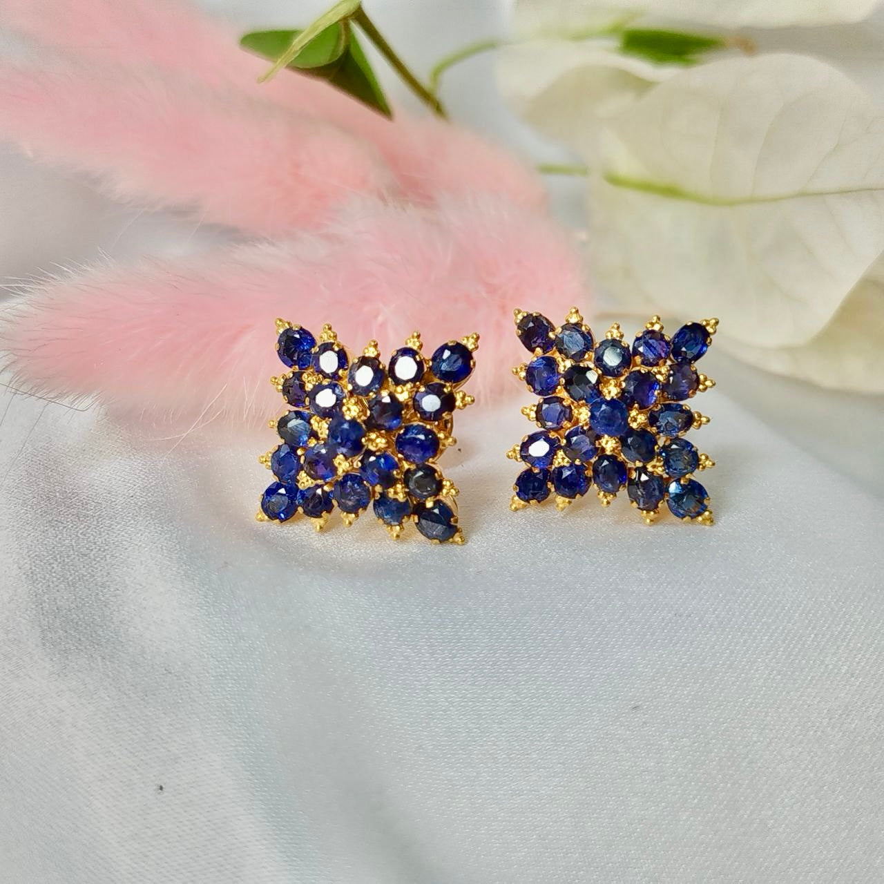 Brilliant Blue Sapphire Earring