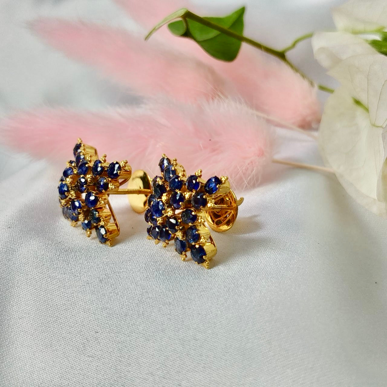 Brilliant Blue Sapphire Earring