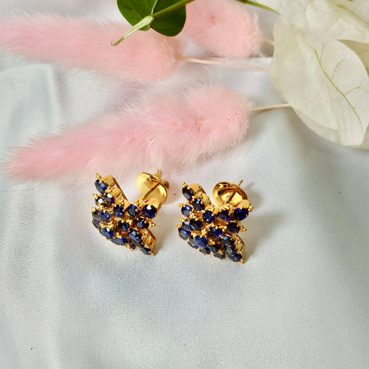 Brilliant Blue Sapphire Earring