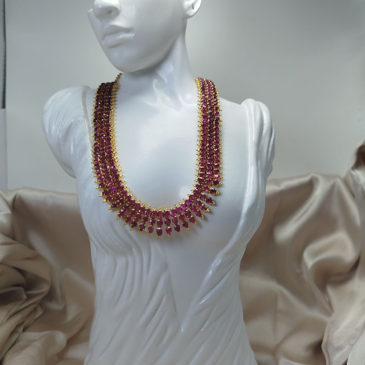 Fine Burma Ruby Necklace with 18K Gold
