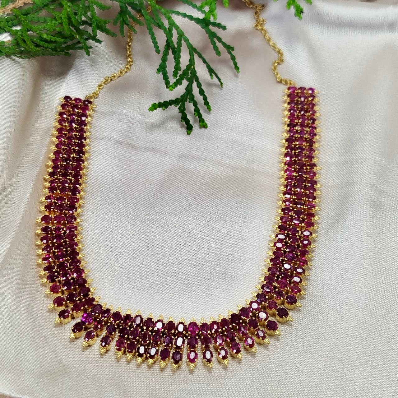 Fine Burma Ruby Necklace with 18K Gold
