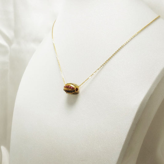 Ruby , Sapphire & Emerald Pendant with 18K Gold