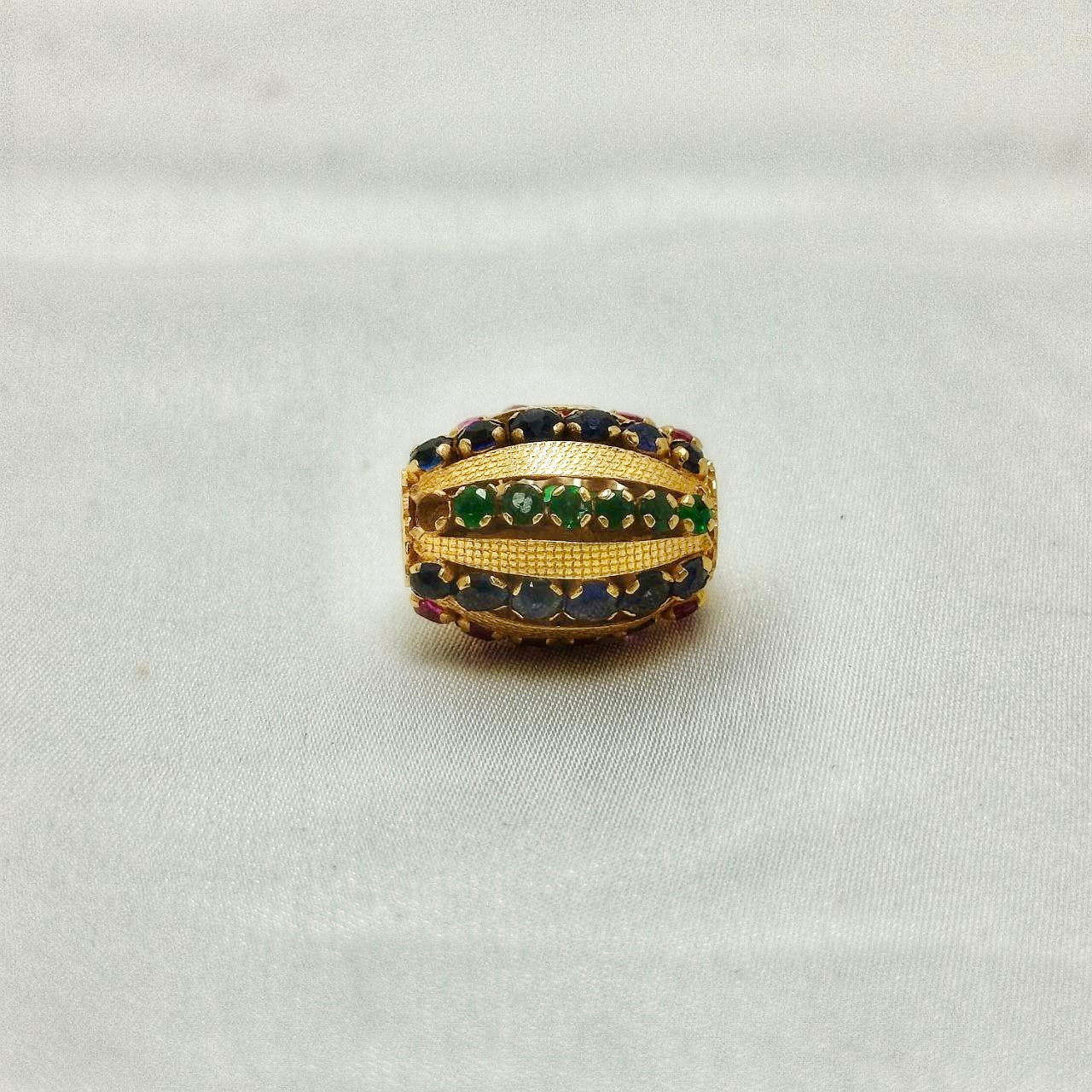 Ruby , Sapphire & Emerald Pendant with 18K Gold