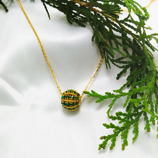 Natural Emerald Pendant with 18K Gold