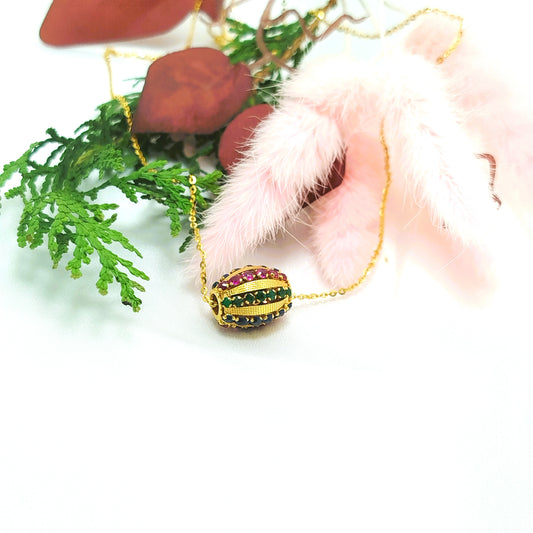 Ruby , Sapphire and Emerald Pendant with 18K Gold