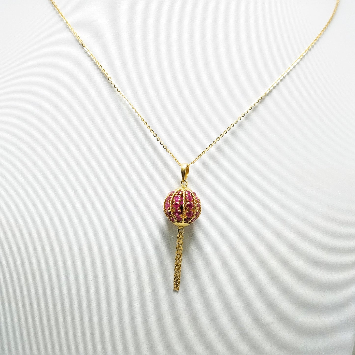 Natural Burmese Ruby Pendant with 18K Gold