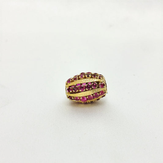 Natural Burmese Ruby Pendant with 18K Gold