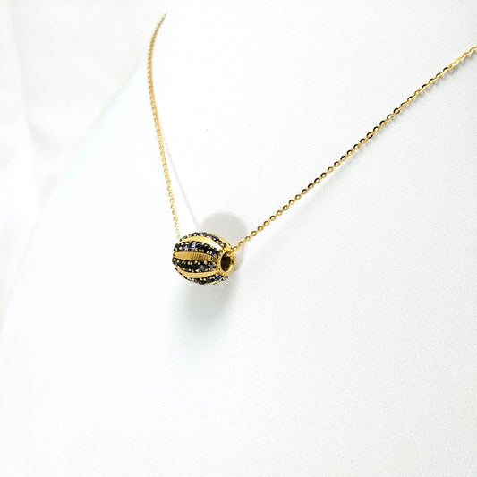 Blue Sapphire Pendant with 18K Gold