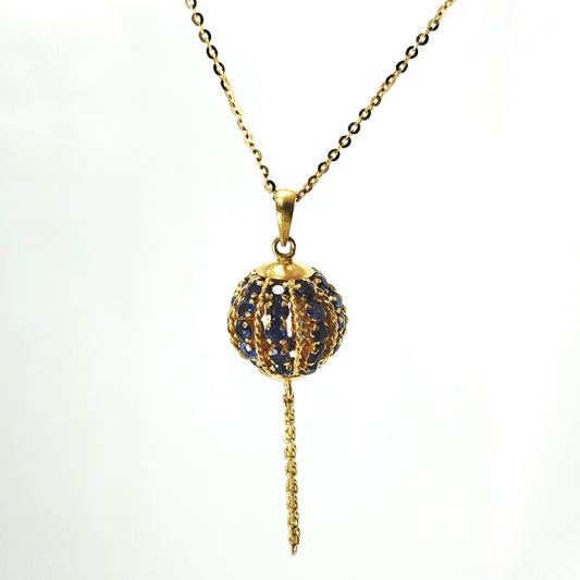 Blue Sapphire Pendant with 18K Gold